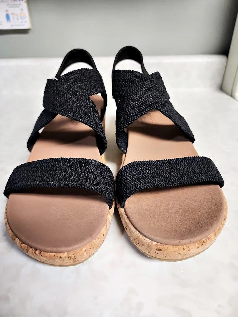 Skechers Arch Fit Beverlee 2.0 - Bali Vibes Black & Brown Wedges
